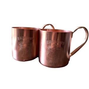 Vintage Smirnoff Mule Copper Mugs – Set of 2 Mid-Century Metal Barware